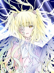 Rating: Safe Score: 0 Tags: 1girl bangs blonde_hair blush dress eyepatch flower hair_flower hair_ornament image kirakishou long_hair looking_at_viewer pink_flower pink_rose rose solo thorns two_side_up upper_body very_long_hair white_flower white_rose yellow_eyes User: admin