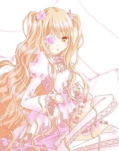 Rating: Safe Score: 0 Tags: 1girl blonde_hair dress eyepatch flower frills hair_flower hair_ornament image kirakishou long_hair pink_flower pink_rose rose solo thighhighs yellow_eyes User: admin