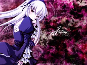 Rating: Safe Score: 0 Tags: 1girl blush dress flower frills hairband image juliet_sleeves long_hair long_sleeves looking_at_viewer looking_back puffy_sleeves red_eyes rose solo suigintou wings User: admin