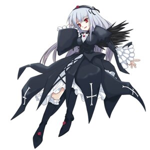 Rating: Safe Score: 0 Tags: 1girl black_dress black_wings boots dress frilled_sleeves frills full_body hairband image knee_boots long_hair long_sleeves looking_at_viewer open_mouth red_eyes ribbon silver_hair solo striped suigintou white_background wings User: admin