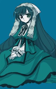 Rating: Safe Score: 0 Tags: 1girl blue_background dress frills green_eyes hairband heterochromia image lolita_fashion long_hair long_sleeves looking_at_viewer ribbon simple_background solo suiseiseki very_long_hair User: admin