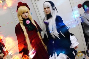 Rating: Safe Score: 0 Tags: 2girls blonde_hair blue_eyes dress flower lips long_hair multiple_cosplay multiple_girls photo realistic red_dress shinku silver_hair suigintou tagme User: admin