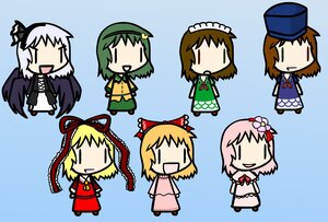 Rating: Safe Score: 0 Tags: 6+girls blonde_hair bow brown_hair chibi dress green_hair hair_ornament hat image maid_headdress multiple multiple_girls open_mouth short_hair smile solid_oval_eyes suigintou tagme wings |_| User: admin