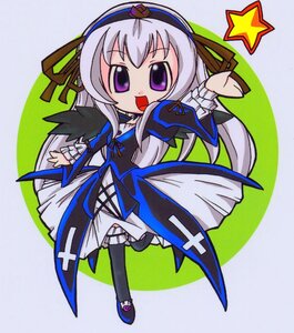 Rating: Safe Score: 0 Tags: 1girl chibi dress frills full_body hairband image long_hair long_sleeves open_mouth purple_eyes ribbon silver_hair smile solo star_(symbol) suigintou wings User: admin