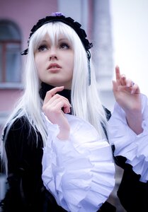 Rating: Safe Score: 0 Tags: 1girl dress frills gothic_lolita hairband lips lolita_fashion long_hair long_sleeves nail_polish solo suigintou User: admin