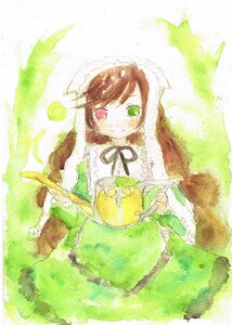 Rating: Safe Score: 0 Tags: 1girl brown_hair dress frills green_dress green_eyes heterochromia holding image long_hair long_sleeves looking_at_viewer red_eyes solo suiseiseki very_long_hair watering_can User: admin