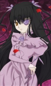 Rating: Safe Score: 0 Tags: 1girl barasuishou black_hair blurry blurry_foreground depth_of_field dress flower frills hair_ribbon heterochromia image long_hair long_sleeves looking_at_viewer purple_eyes ribbon solo very_long_hair wings User: admin