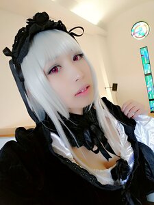 Rating: Safe Score: 0 Tags: 1girl detached_collar gothic_lolita lace lips lolita_fashion looking_at_viewer parted_lips pink_eyes red_eyes solo suigintou User: admin