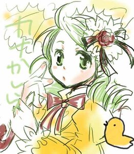 Rating: Safe Score: 0 Tags: 1girl bird blush bowtie chick drill_hair flower green_eyes green_hair hair_ornament image kanaria long_sleeves rose school_uniform simple_background solo twin_drills User: admin
