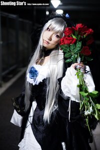 Rating: Safe Score: 0 Tags: 1girl dress flower lips purple_eyes solo suigintou white_hair User: admin