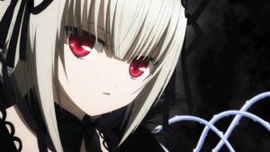 Rating: Safe Score: 3 Tags: 1girl bangs black_ribbon closed_mouth detached_collar expressionless eyebrows_visible_through_hair hair_ribbon image long_hair looking_at_viewer portrait red_eyes ribbon rose silver_hair simple_background solo suigintou User: admin