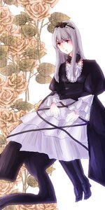 Rating: Safe Score: 0 Tags: 1girl blush boots dress flower frills hairband image juliet_sleeves knee_boots lolita_fashion long_hair long_sleeves looking_at_viewer pantyhose red_eyes rose silver_hair sitting solo suigintou User: admin