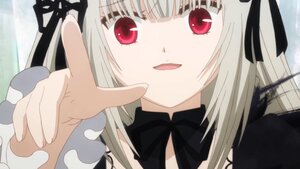 Rating: Safe Score: 3 Tags: 1girl :d bangs black_ribbon detached_collar dress hair_ribbon head_tilt image long_hair long_sleeves looking_at_viewer open_mouth red_eyes ribbon silver_hair smile solo suigintou User: admin