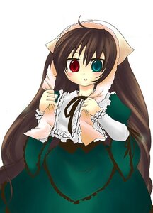 Rating: Safe Score: 0 Tags: 1girl auto_tagged blush brown_hair dress frills green_dress green_eyes heterochromia image long_hair long_sleeves looking_at_viewer red_eyes simple_background solo suiseiseki very_long_hair white_background User: admin