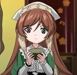 Rating: Safe Score: 0 Tags: 1girl brown_hair cup dress green_dress green_eyes head_scarf heterochromia holding holding_cup image long_hair long_sleeves red_eyes solo suiseiseki very_long_hair User: admin