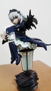 Rating: Safe Score: 0 Tags: 1girl black_wings boots doll dress frills hairband long_hair long_sleeves photo silver_hair sitting solo suigintou wings User: admin