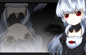 Rating: Safe Score: 0 Tags: 1girl bow choker collarbone detached_collar dress expressionless flower image long_hair looking_at_viewer multiple_views red_eyes ribbon silver_hair solo suigintou upper_body wings User: admin