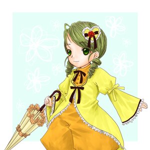Rating: Safe Score: 0 Tags: 1girl dress drill_hair flower frills green_eyes green_hair hair_ornament image kanaria long_sleeves ribbon smile solo striped twin_drills yellow_dress User: admin