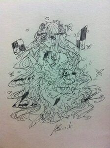 Rating: Safe Score: 0 Tags: 1girl bug butterfly dress flower hair_ornament image insect kirakishou long_hair monochrome sketch solo traditional_media User: admin