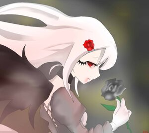 Rating: Safe Score: 0 Tags: 1girl albino dress flower hair_flower hair_ornament image profile red_eyes red_rose rose solo suigintou white_hair User: admin