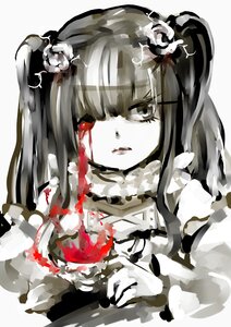 Rating: Safe Score: 0 Tags: 1girl bangs blood blood_on_face bloody_hands flower hair_flower hair_ornament image kirakishou long_hair solo striped User: admin