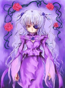 Rating: Safe Score: 0 Tags: 1girl barasuishou dress eyepatch flower image long_hair nail_polish purple_flower purple_rose red_flower red_rose rose solo thorns very_long_hair vines yellow_eyes User: admin