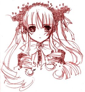 Rating: Safe Score: 0 Tags: 1girl blush bow bowtie hair_ribbon image long_hair looking_at_viewer monochrome ribbon rose shinku simple_background sketch solo twintails upper_body white_background User: admin