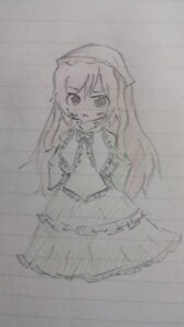 Rating: Safe Score: 0 Tags: 1girl dress frills image long_hair looking_at_viewer simple_background sketch solo suiseiseki traditional_media very_long_hair User: admin