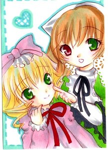 Rating: Safe Score: 0 Tags: 2girls :d blonde_hair brown_hair dress green_eyes heart heterochromia hina_ichigo hinaichigo image index_finger_raised long_sleeves looking_at_viewer multiple_girls neck_ribbon open_mouth pair pink_bow red_eyes ribbon short_hair siblings sisters smile suiseiseki twins User: admin