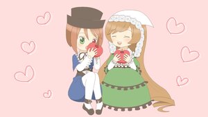 Rating: Safe Score: 0 Tags: 2girls brown_hair chibi closed_eyes dress food green_eyes hat heart holding_food holding_fruit image long_hair multiple_girls pair short_hair siblings sisters souseiseki striped striped_background suiseiseki twins User: admin