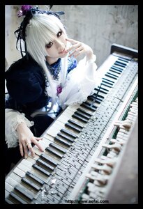 Rating: Safe Score: 0 Tags: 1girl auto_tagged black_border blurry bow_(instrument) dress electric_guitar frills guitar instrument keyboard_(instrument) letterboxed lips long_sleeves music nail_polish piano playing_instrument plectrum sheet_music silver_hair solo suigintou white_hair User: admin