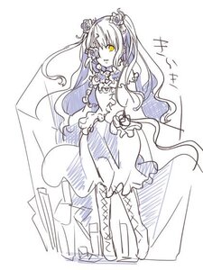 Rating: Safe Score: 0 Tags: 1girl boots cross-laced_footwear dress flower frills full_body hair_flower hair_ornament image kirakishou knee_boots lace-up_boots long_hair looking_at_viewer monochrome rose sketch solo spot_color standing very_long_hair white_background yellow_eyes User: admin