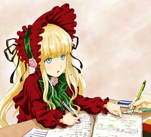 Rating: Safe Score: 0 Tags: 1girl bad_id bad_pixiv_id blonde_hair blue_eyes bonnet book bow brand_name_imitation doll_joints drawing dress eraser flower homework image joints long_hair mechanical_pencil onoguru pen pencil pink_rose red_flower red_rose rose rozen_maiden shinku solo solo_focus studying tombow_mono twintails User: admin