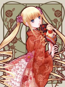 Rating: Safe Score: 0 Tags: 1girl art_nouveau artist_request blonde_hair blue_eyes drill_hair floral_print flower frills gathers hagoita hair_flower hair_ornament image japanese_clothes kimono kunkun lolita_fashion long_hair looking_at_viewer looking_back paddle red_kimono rozen_maiden shinku solo stuffed_animal twin_drills twintails very_long_hair User: admin