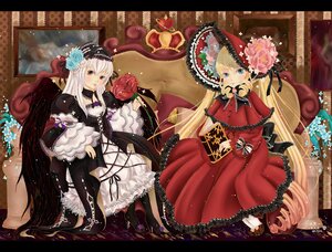Rating: Safe Score: 0 Tags: 2girls auto_tagged blonde_hair blue_eyes bonnet bow dress flower frills hair_ornament image letterboxed lolita_fashion long_hair looking_at_viewer multiple_girls pair rose shinku silver_hair sitting suigintou very_long_hair wings User: admin