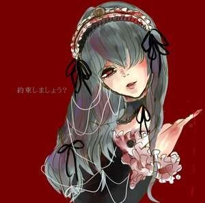 Rating: Safe Score: 0 Tags: 1girl dress frills hairband image lolita_fashion lolita_hairband long_hair looking_at_viewer red_background red_eyes simple_background solo suigintou User: admin