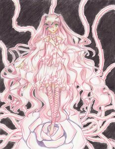 Rating: Safe Score: 0 Tags: 1girl boots choker dress flower frills green_eyes image kirakishou knee_boots long_hair pink_hair solo tentacles traditional_media very_long_hair watercolor_(medium) User: admin