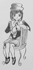 Rating: Safe Score: 0 Tags: 1girl blush dress frills greyscale hat image monochrome ribbon shoes short_hair sitting solo souseiseki User: admin