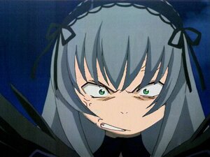 Rating: Safe Score: 0 Tags: 1girl angry auto_tagged black_ribbon clenched_teeth face green_eyes hair_ribbon hairband image long_hair parody ribbon simple_background solo suigintou teeth User: admin