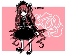 Rating: Safe Score: 0 Tags: 1girl dress full_body image lolita_fashion lolita_hairband long_hair long_sleeves looking_at_viewer monochrome red_theme shinku shoes simple_background solo standing very_long_hair User: admin