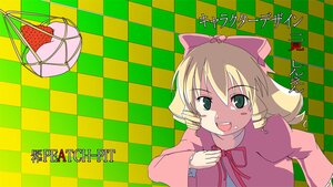 Rating: Safe Score: 0 Tags: 1girl argyle argyle_background argyle_legwear blonde_hair board_game bow checkered checkered_background checkered_floor checkered_kimono chess_piece drill_hair food fruit green_eyes hina_ichigo hinaichigo image long_sleeves open_mouth perspective pink_bow plaid_background solo tile_floor tile_wall tiles twin_drills User: admin