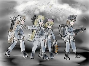 Rating: Safe Score: 0 Tags: 4girls boots green_eyes gun image long_hair military military_uniform multiple multiple_girls rifle tagme uniform war weapon User: admin