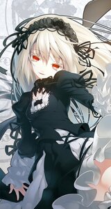 Rating: Safe Score: 0 Tags: 1girl bangs black_dress black_ribbon dress frills gothic_lolita hairband image juliet_sleeves lolita_fashion lolita_hairband long_hair long_sleeves looking_at_viewer puffy_sleeves red_eyes ribbon rose silver_hair smile solo suigintou wings User: admin