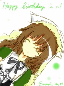 Rating: Safe Score: 0 Tags: 1girl brown_hair closed_eyes dress image long_hair long_sleeves sleeping_upright solo striped suiseiseki upper_body User: admin