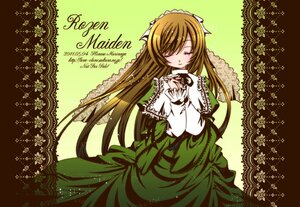 Rating: Safe Score: 0 Tags: 1girl auto_tagged blonde_hair brown_hair closed_eyes dress flower frills green_dress image long_hair long_sleeves rose solo suiseiseki very_long_hair User: admin