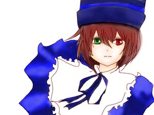 Rating: Safe Score: 0 Tags: 1girl auto_tagged blue_dress blue_headwear brown_hair dress green_eyes hat heterochromia image looking_at_viewer red_eyes ribbon short_hair simple_background solo souseiseki upper_body white_background User: admin