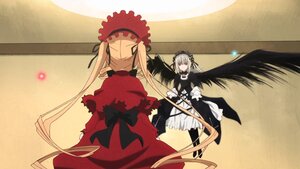 Rating: Safe Score: 0 Tags: 2girls black_wings blonde_hair dress frills hairband image long_hair long_sleeves multiple_girls pair ribbon rose shinku suigintou twintails very_long_hair wings User: admin