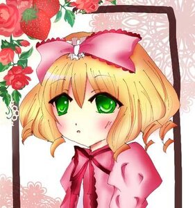 Rating: Safe Score: 0 Tags: 1girl blonde_hair blush bow dress flower food fruit green_eyes hair_bow hina_ichigo hinaichigo image looking_at_viewer pink_bow puffy_sleeves red_flower red_rose rose short_hair solo strawberry upper_body User: admin