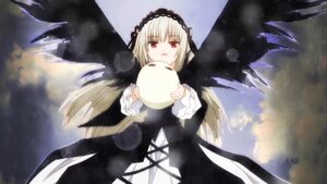 Rating: Safe Score: 0 Tags: 1girl bangs black_dress black_ribbon black_wings cloud dress flower frills hairband image lolita_hairband long_hair long_sleeves looking_at_viewer red_eyes ribbon rose silver_hair sky solo suigintou very_long_hair wings User: admin