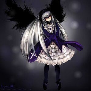 Rating: Safe Score: 0 Tags: 1girl black_wings dress frills full_body hairband image long_hair long_sleeves looking_at_viewer red_eyes rose solo standing suigintou very_long_hair wings User: admin